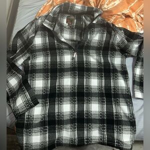 Men's 2XL Roper Western Style Black and White Plaid Polyester Pullover Jacket